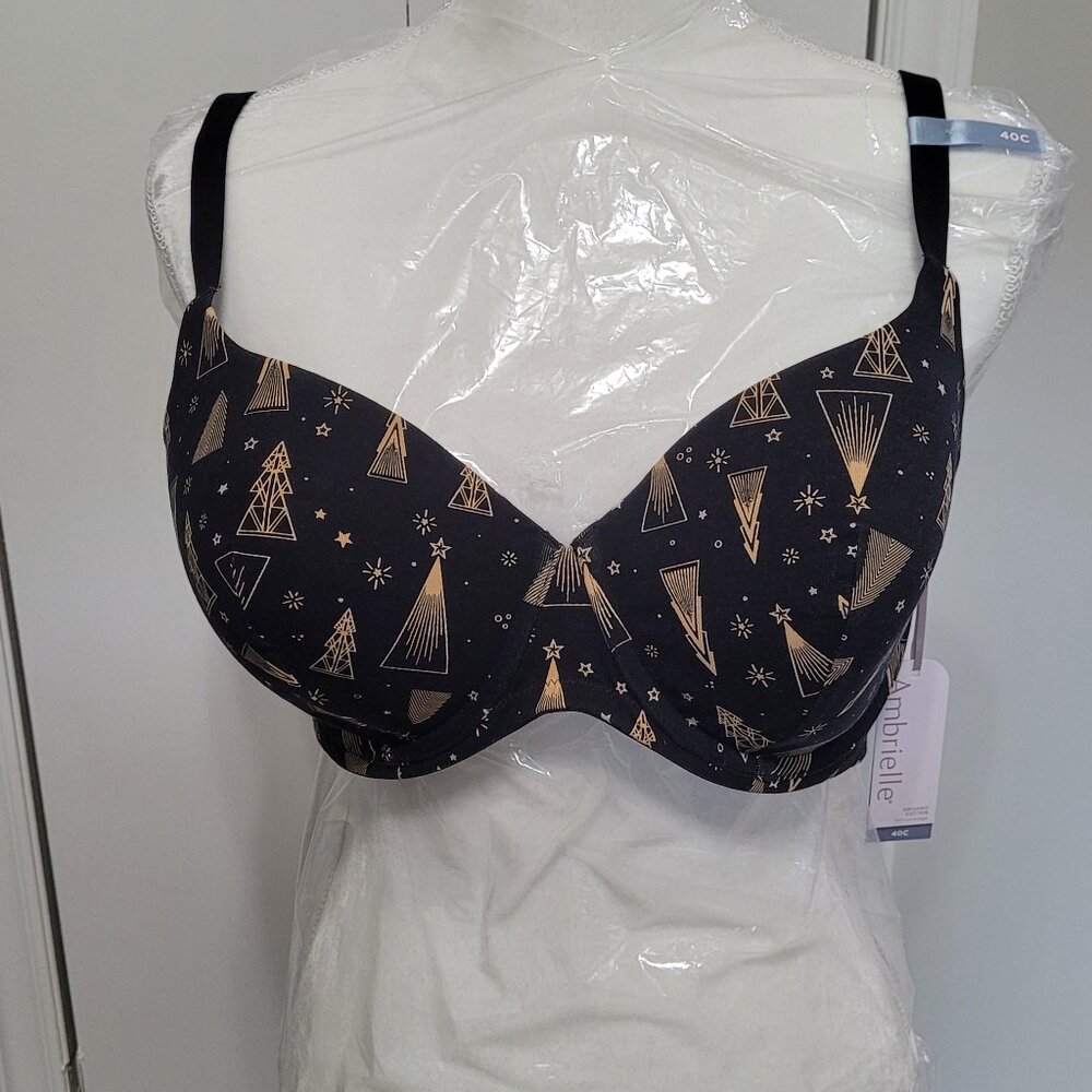 Ambrielle Organic Cotton Tree Sparkle Bra